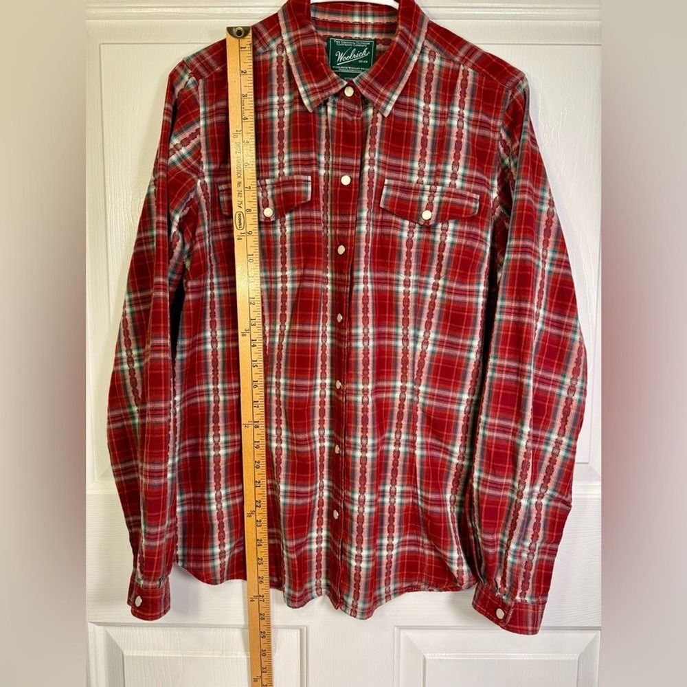 Woolrich Red Heritage Print Plaid Long Sleeve‎ ButtonUp Western Shirt Size Large - Picture 9 of 9